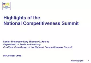 highlights of the national competitiveness summit