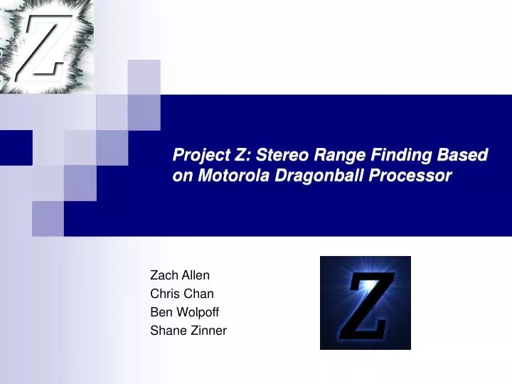 project z stereo range finding based on motorola dragonball processor