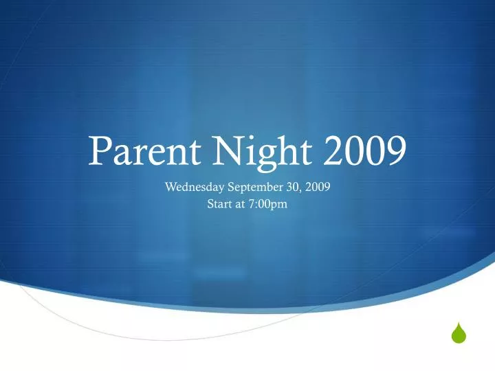 parent night 2009
