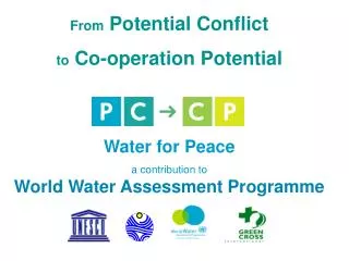 From Potential Conflict to Co-operation Potential Water for Peace