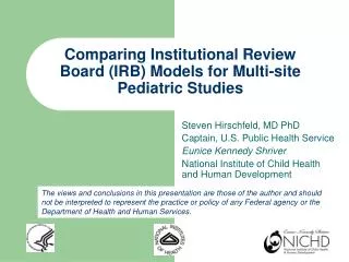 Comparing Institutional Review Board (IRB) Models for Multi-site Pediatric Studies