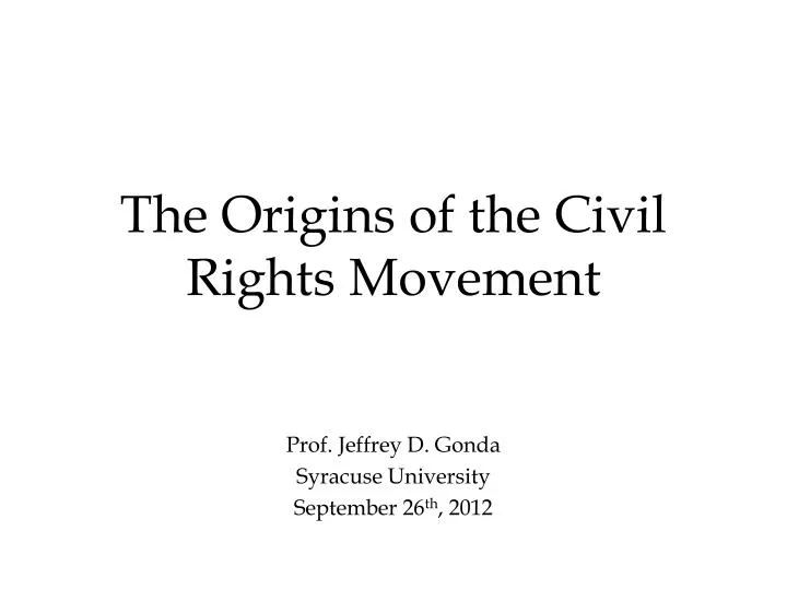 the origins of the civil rights movement