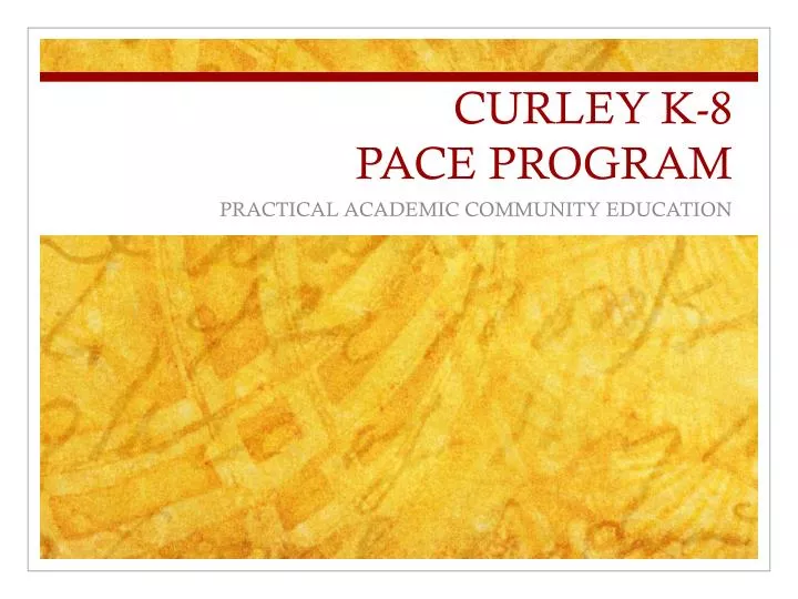 curley k 8 pace program