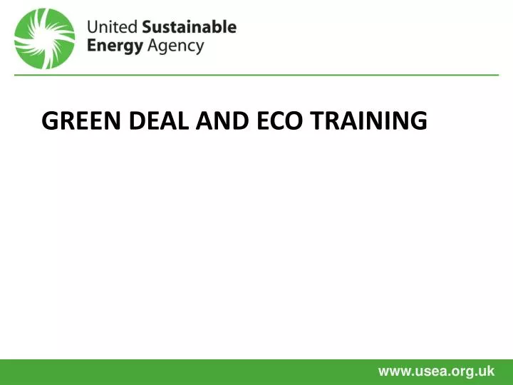 green deal and eco training