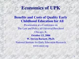 Economics of UPK