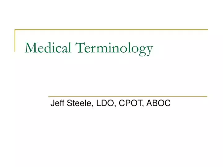 medical terminology