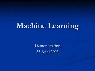 Machine Learning