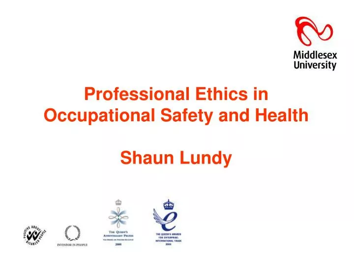 professional ethics in occupational safety and health shaun lundy