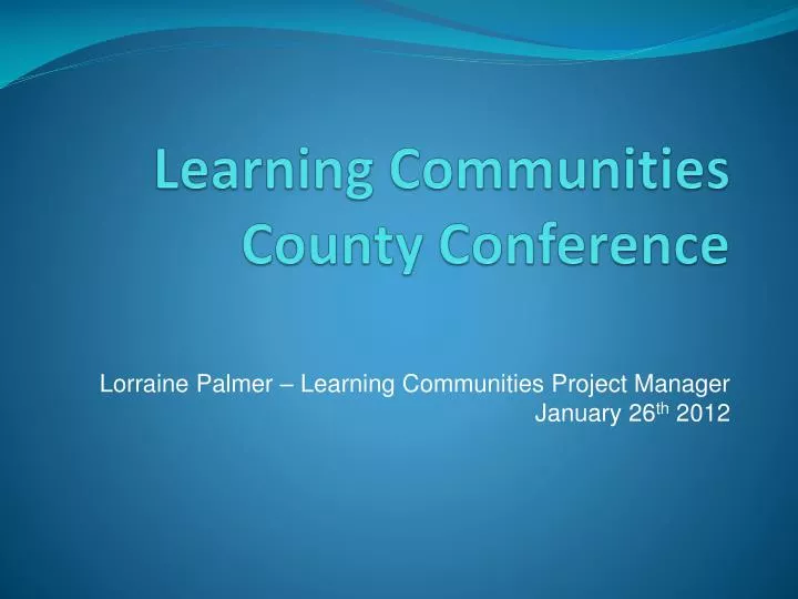 learning communities county conference