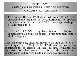 capitulo vii argui o de descumprimento de preceito fundamental localiza o