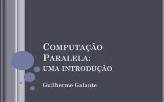 computa o paralela uma introdu o
