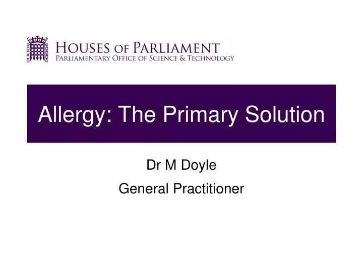 allergy the primary solution