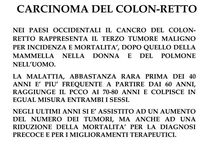 carcinoma del colon retto