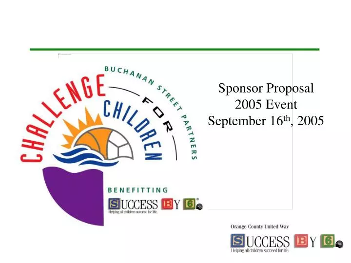 sponsor proposal 2005 event september 16 th 2005