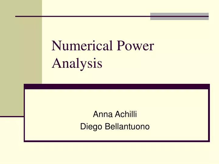 numerical power analysis