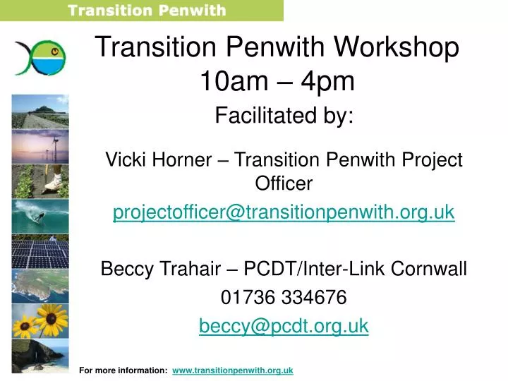 transition penwith workshop 10am 4pm