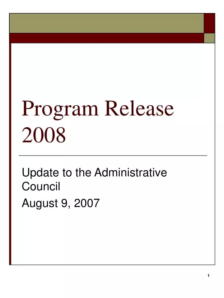 program release 2008