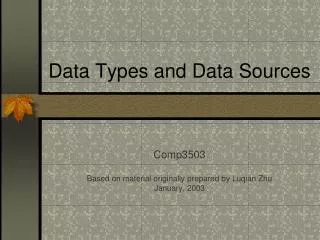 data types and data sources