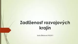 zadl enos rozvojov ch kraj n