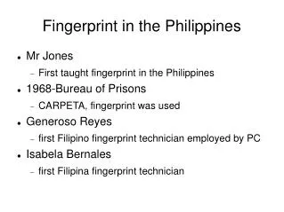 Fingerprint in the Philippines