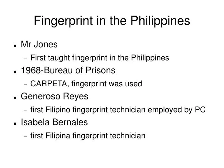 fingerprint in the philippines