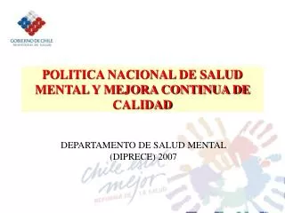 politica nacional de salud mental y mejora continua de calidad