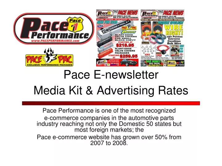 pace e newsletter media kit advertising rates