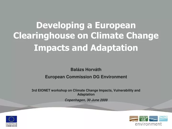 developing a european clearinghouse on climate change impacts and adaptation