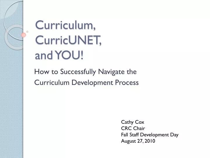 curriculum curricunet and you
