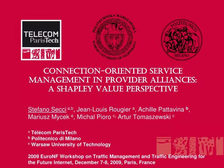 connection oriented service management in provider alliances a shapley value perspective
