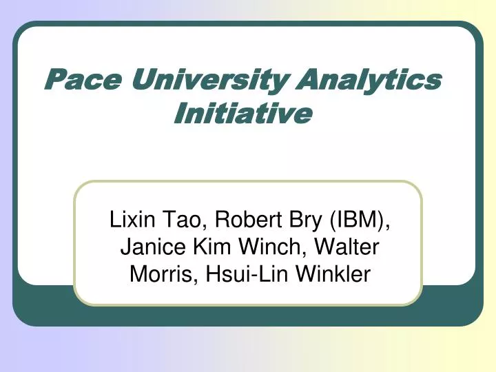 pace university analytics initiative