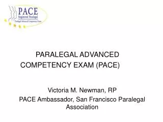 PARALEGAL ADVANCED COMPETENCY EXAM (PACE)
