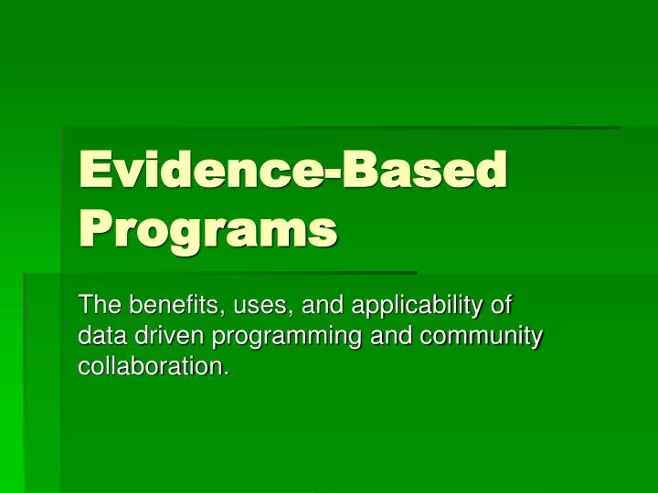 evidence based programs