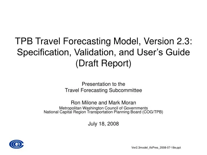 mwcog travel forecasting subcommittee