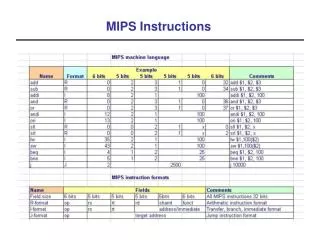 MIPS Instructions