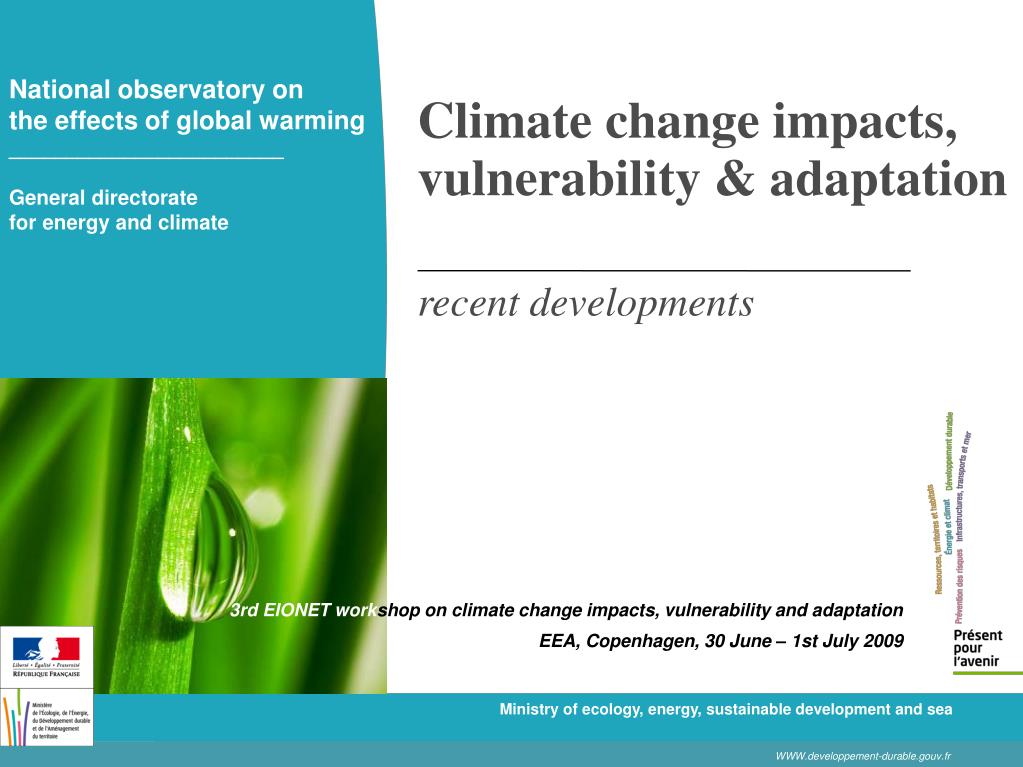 PPT - Climate change impacts, vulnerability & adaptation recent ...
