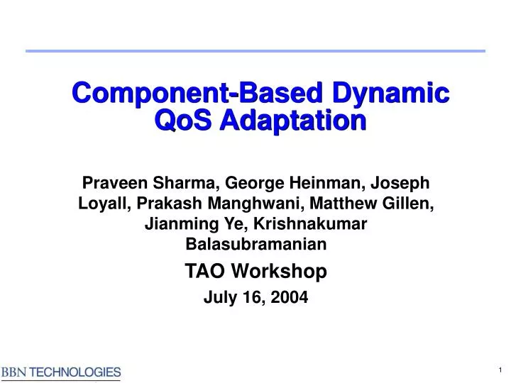 component based dynamic qos adaptation