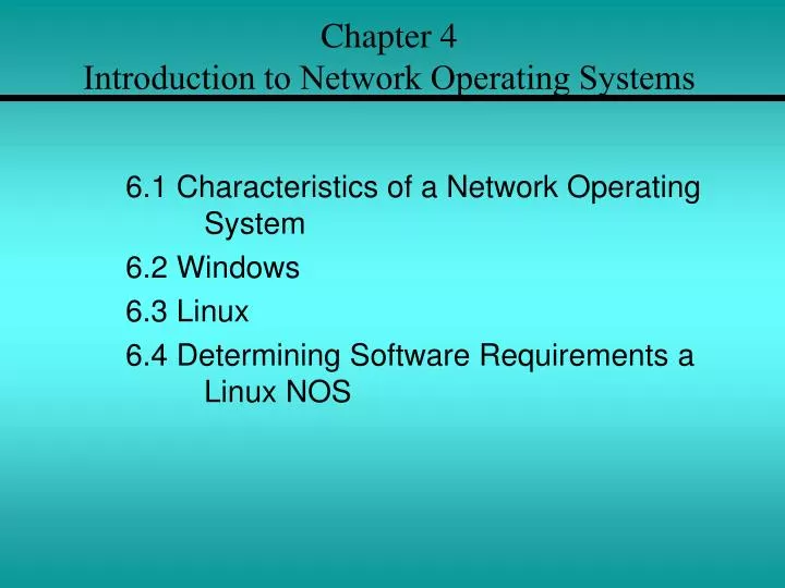 chapter 4 introduction to network operating systems