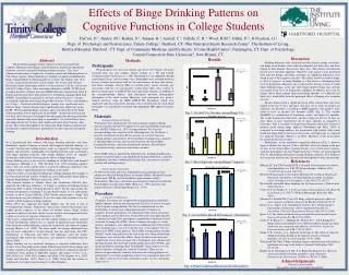 Effects of Binge Drinking Patterns on Cognitive Functions in College Students