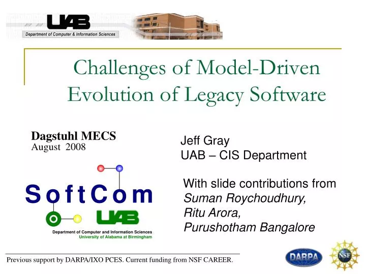 challenges of model driven evolution of legacy software