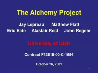 The Alchemy Project