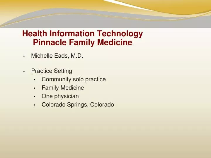health information technology pinnacle family medicine