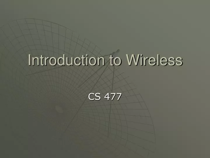 introduction to wireless