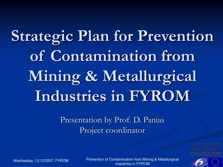 strategic plan for prevention of contamination from mining metallurgical industries in fyrom