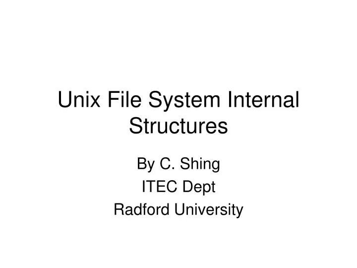 unix file system internal structures