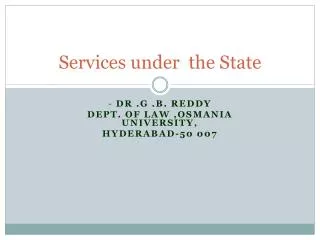 Services under the State