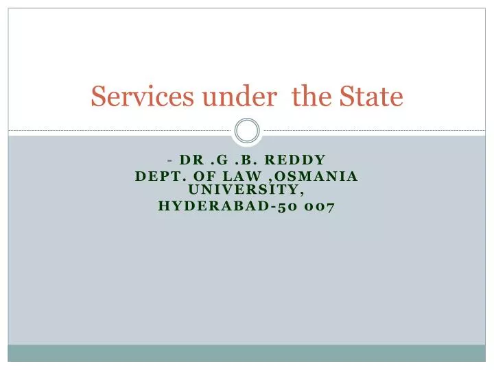 services under the state