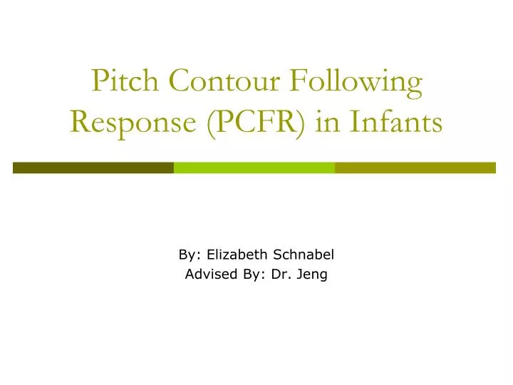 pitch contour following response pcfr in infants