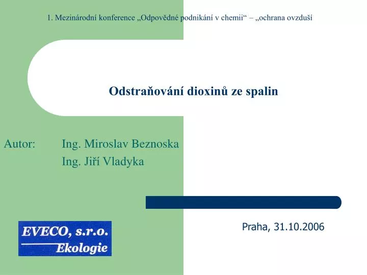 odstra ov n dioxin ze spalin