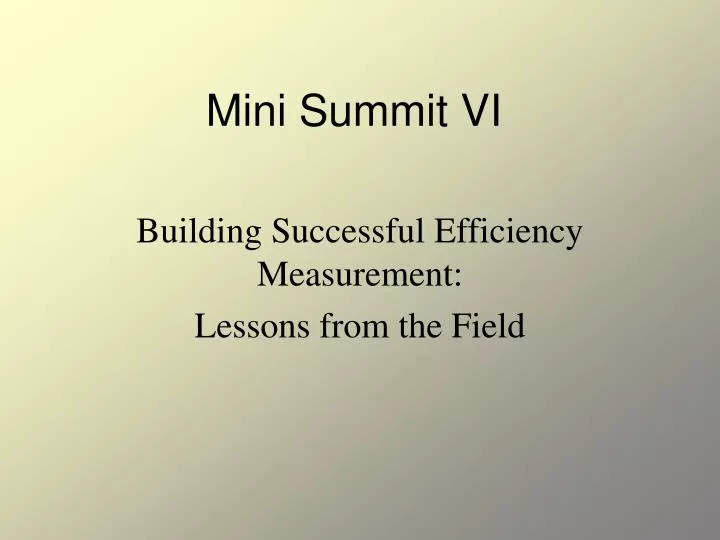 mini summit vi
